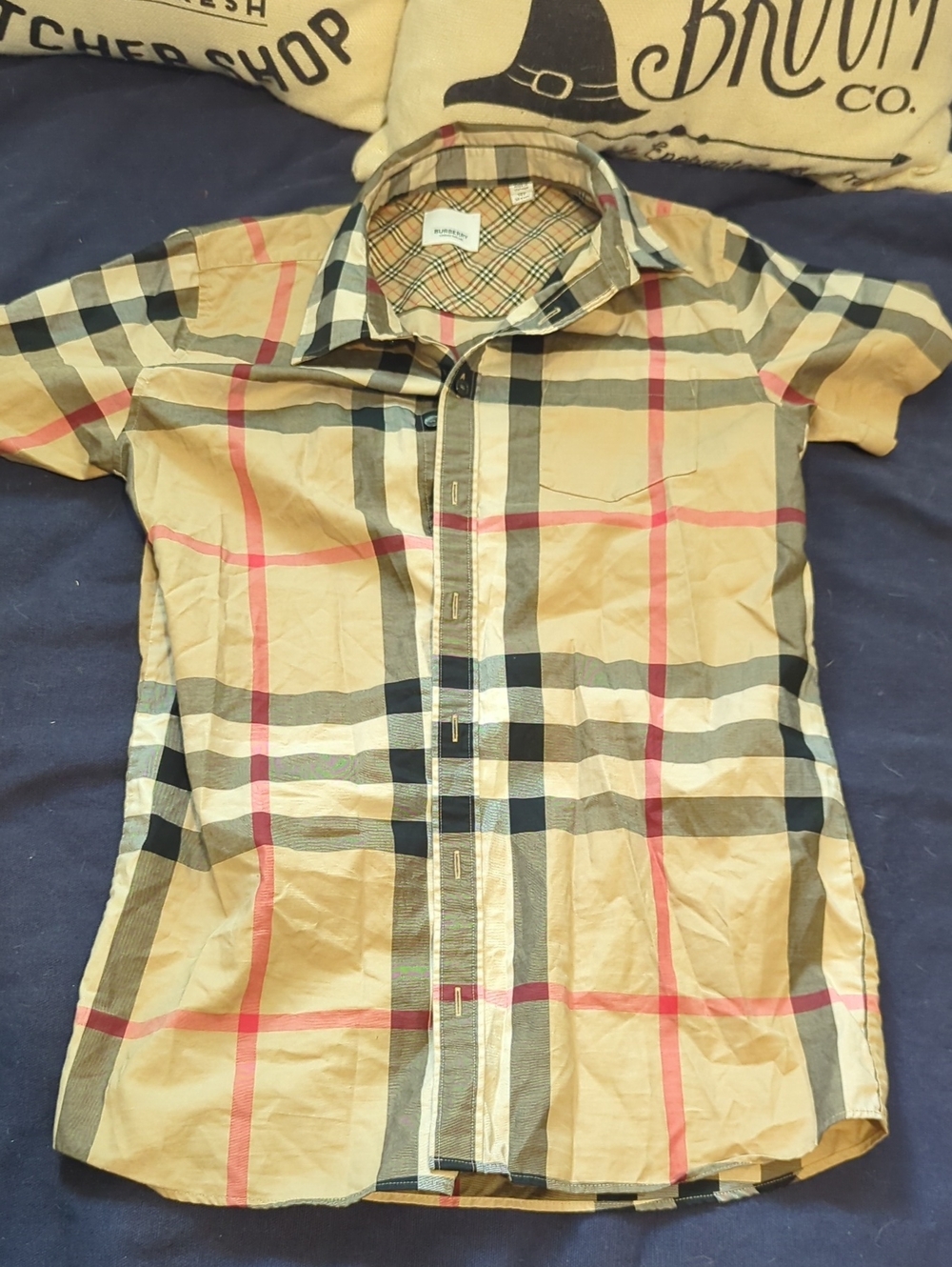 Authentic Burberry Button Up Nova‎ Check Shirt Size Small - Medium